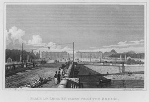 Paris, Place De Louis XV, vom Brücke aus gesehen (Gravur)