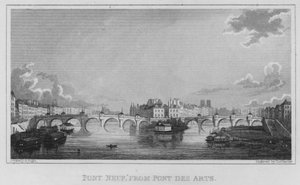 Paris, Pont Neuf, vom Pont Des Arts (Gravur)