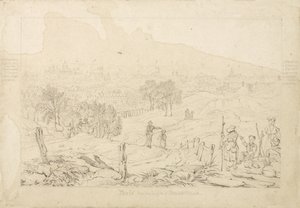 Paris von den Höhen von Belle Ville, 1815 von English School