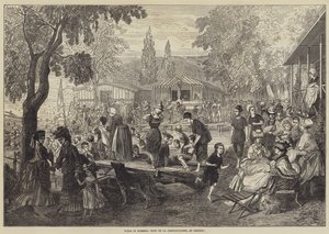 Paris im Sommer, Bain de la Grenouillere, bei Croissy von English School