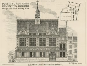 Pfarrei St. Mary Abbots, Kensington, Entwurf für das neue Vestry Hall