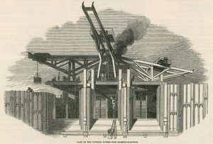 Teil des Victoria-Turms - das Hebegerüst