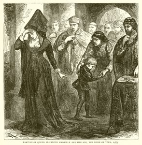 Abschied von Königin Elizabeth Wydville und ihrem Sohn, dem Herzog von York, 1483