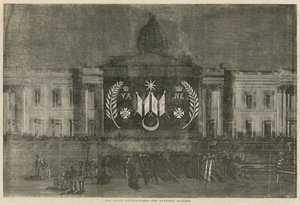 Friedensilluminationen schmücken die National Gallery von English School