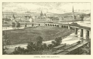 Perth, von der Eisenbahn aus (Gravur) von English School