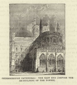 Peterborough Kathedrale, das Ostende (vor dem Wiederaufbau des Turms) von English School