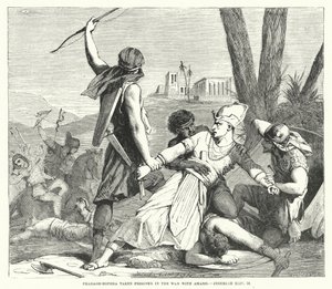 Pharao-Hophra gefangen im Krieg mit Amasis, Jeremia XLIV, 30 (Gravur) von English School