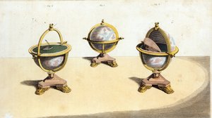 Pitts Kabinett-Globus-Schreibtisch, Pl. 14 aus Ackermanns Repository of Arts, veröffentlicht am 1. Februar 1810
