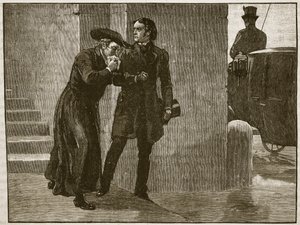 Pius IX. verlässt den Vatikan in Verkleidung, 1848, Illustration aus Cassells Illustrierter Geschichte Englands