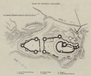 Plan von Chateau Gaillard (Gravur) von English School