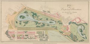 Plan der vorgeschlagenen Änderungen im St Jamess Park, London