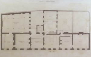 Pläne des Erdgeschosses der 21 Albemarle Street nach den ersten Änderungen am Haus nach dem Erwerb durch die Royal Institution, um 1800