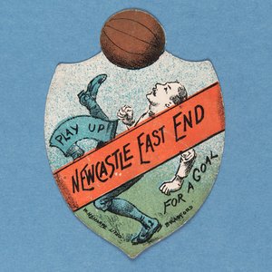 Spiel auf Newcastle East End für ein Tor, Baines-Karte in Form eines Schildes, 1880-89