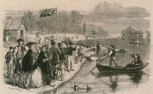 Vergnügungsboote auf dem Wasser im Regents Park von English School