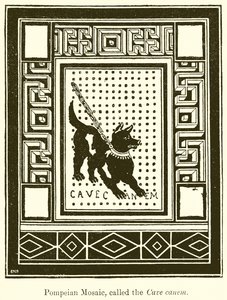 Pompejanisches Mosaik, genannt der Cave Canem von English School