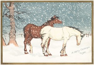 Ponys im Schnee, Weihnachtskarte