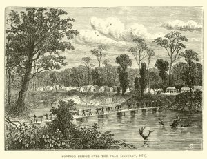 Pontoonbrücke über den Prah, Januar 1874