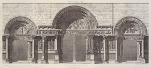 Portal der Kirche von St. Gilles, Departement du Gard (Gravur) von English School