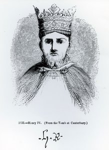 Porträt und Unterschrift von Heinrich IV. (1366-1413) von English School