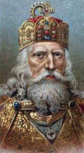 Porträt von Karl dem Großen (742-814), König der Franken - Aus der Serie „Leaders of Men“ von English School
