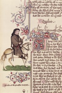 Porträt von Geoffrey Chaucer, Faksimile aus den Canterbury Tales von Geoffrey Chaucer