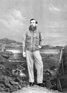 Porträt von John Speke (1827-64) vor dem Viktoriasee, Frontispiz zu Journal of the Discovery of the Source of the Nile, veröffentlicht 1863
