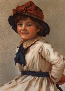 Porträt eines jungen Mädchens mit Hut von English School