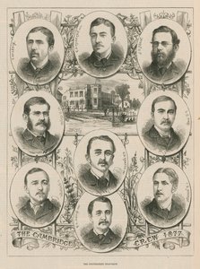Porträts der Cambridge-Crew von 1877 von English School