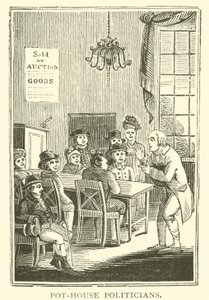 Politiker im Wirtshaus (Holzschnitt) von English School
