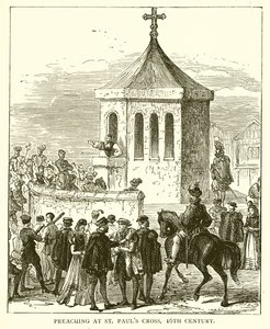 Predigt an der St. Pauls Cross, 16. Jahrhundert von English School