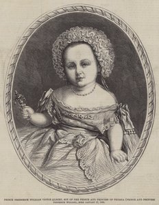 Prinz Friedrich Wilhelm Viktor Albert, Sohn des Prinzen und der Prinzessin von Preußen (Prinz und Prinzessin Friedrich Wilhelm), geboren am 27. Januar 1859 (Stich) von English School