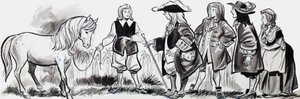 Prinz und Pferd von English School