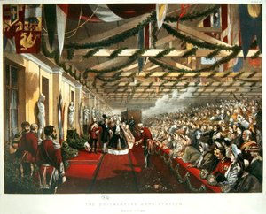 Prinzessin Alexandra von Dänemark kommt am 7. März 1863 mit ihrem zukünftigen Ehemann, dem Prinzen von Wales, in London am Bricklayers Arms Station an. 1863 von English School