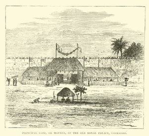 Haupttor, oder Mgenda, des alten Königspalastes, Coomassie von English School