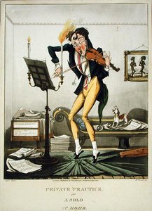 Private Praxis oder Ein Solo zu Hause, graviert von Henry Pyall (1795-1833), veröffentlicht von Thomas McLean, London von English School