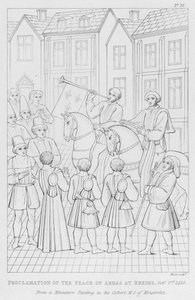 Proklamation des Friedens von Arras in Reims, 2. Oktober 1435 (Gravur) von English School