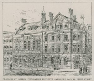 Vorgeschlagenes St Brides Foundation Institute, Salisbury Square, Fleet Street von English School
