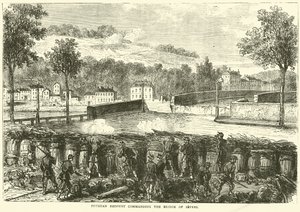 Preußisches Reduit, das die Brücke von Sèvres beherrscht von English School