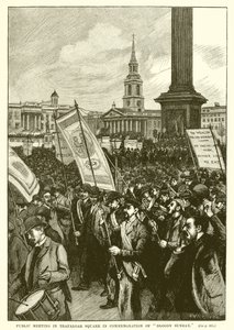 Öffentliche Versammlung auf dem Trafalgar Square zur Erinnerung an den Blutsonntag von English School