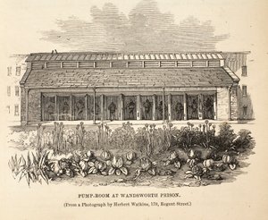 Pumpenraum im Wandsworth Prison, Illustration aus The Criminal Prisons of London and Scenes from Prison Life von Henry Mayhew und John Binny, veröffentlicht 1862 von English School