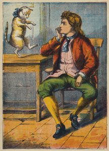 Der Kater tröstet den Müllerssohn (Farblithografie) von English School