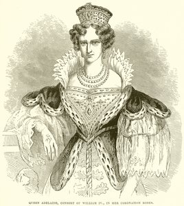 Königin Adelaide, Gemahlin von William IV, in ihren Krönungsroben von English School