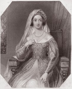 Königin Katharina von Aragon, Ehefrau von Heinrich VIII (Die berühmte Geschichte des Lebens von König Heinrich dem Achten) von English School