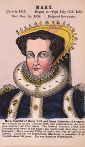 Königin Maria I (farbige Gravur) von English School