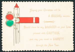 Eisenbahn-Semaphor, Weihnachtskarte von English School