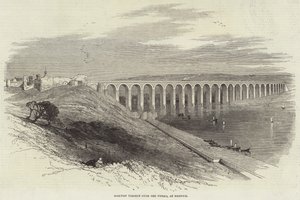 Eisenbahnviadukt über den Tweed bei Berwick (Stich) von English School