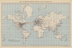 Eisenbahnen und Telegrafen der Welt, die Schöpfung des neunzehnten Jahrhunderts von English School