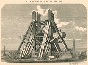 Das Aufrichten des Obelisken, August 1878 von English School