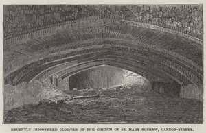 Kürzlich entdeckter Kreuzgang der Kirche St. Mary Bothaw, Cannon-Street (Gravur)