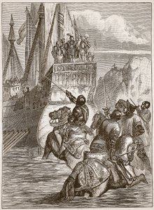 Empfang des Kaisers Sigismund, Illustration aus Cassells Illustrierter Geschichte Englands von English School